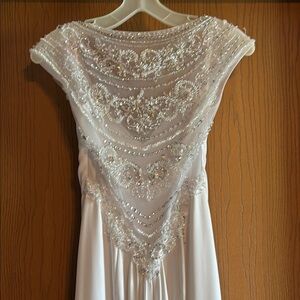 Elegant White Beaded Dress